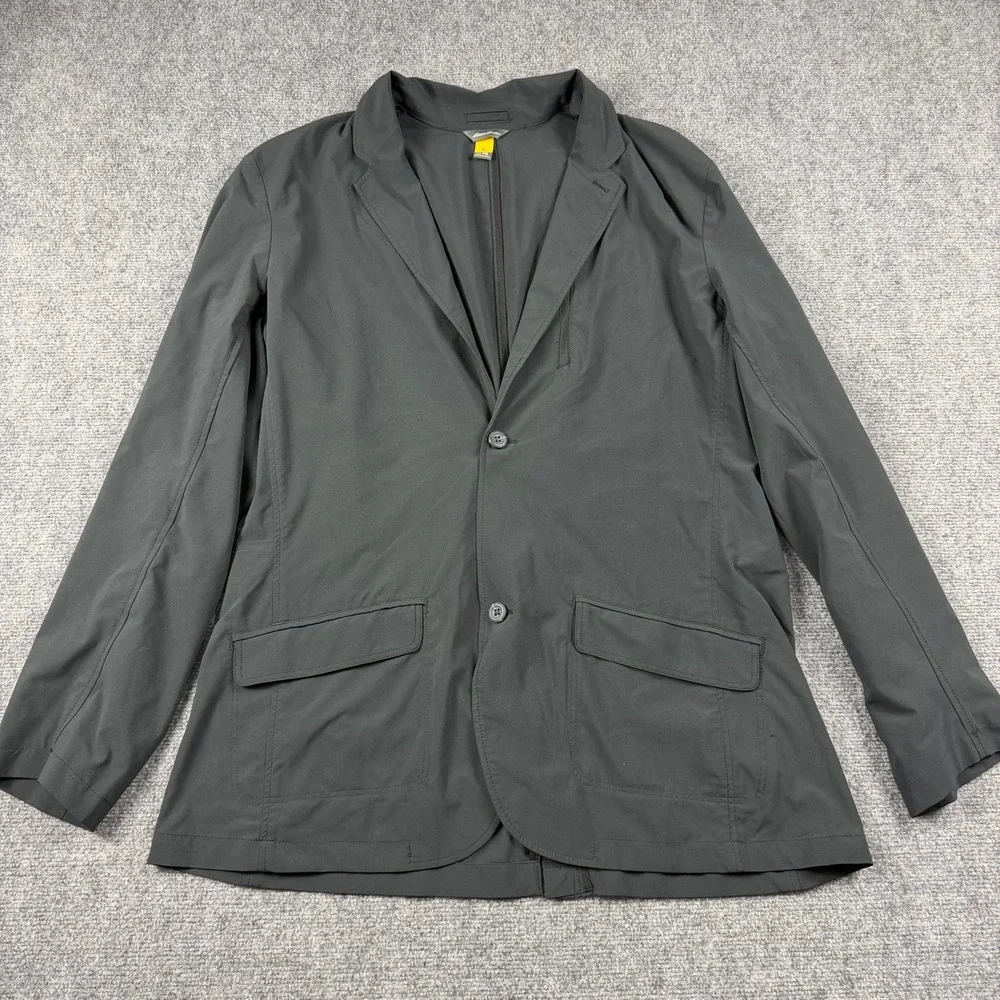 Eddie Bauer Voyager 2.0 Blazer Mens T46 Black Stretch Travel Jacket Sport Coat